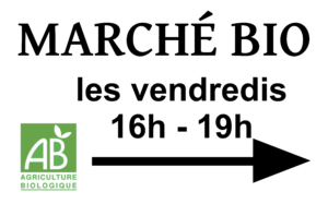 Banderolle du marché bio d'Autans