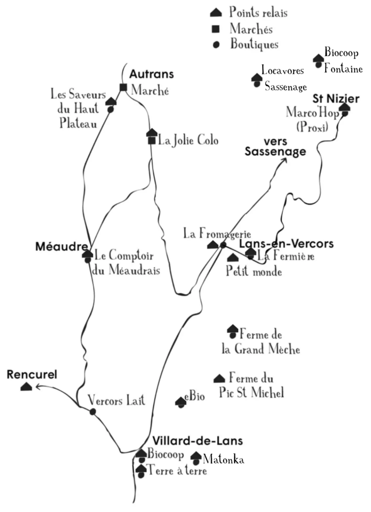 Carte des lieux de distribution du pain